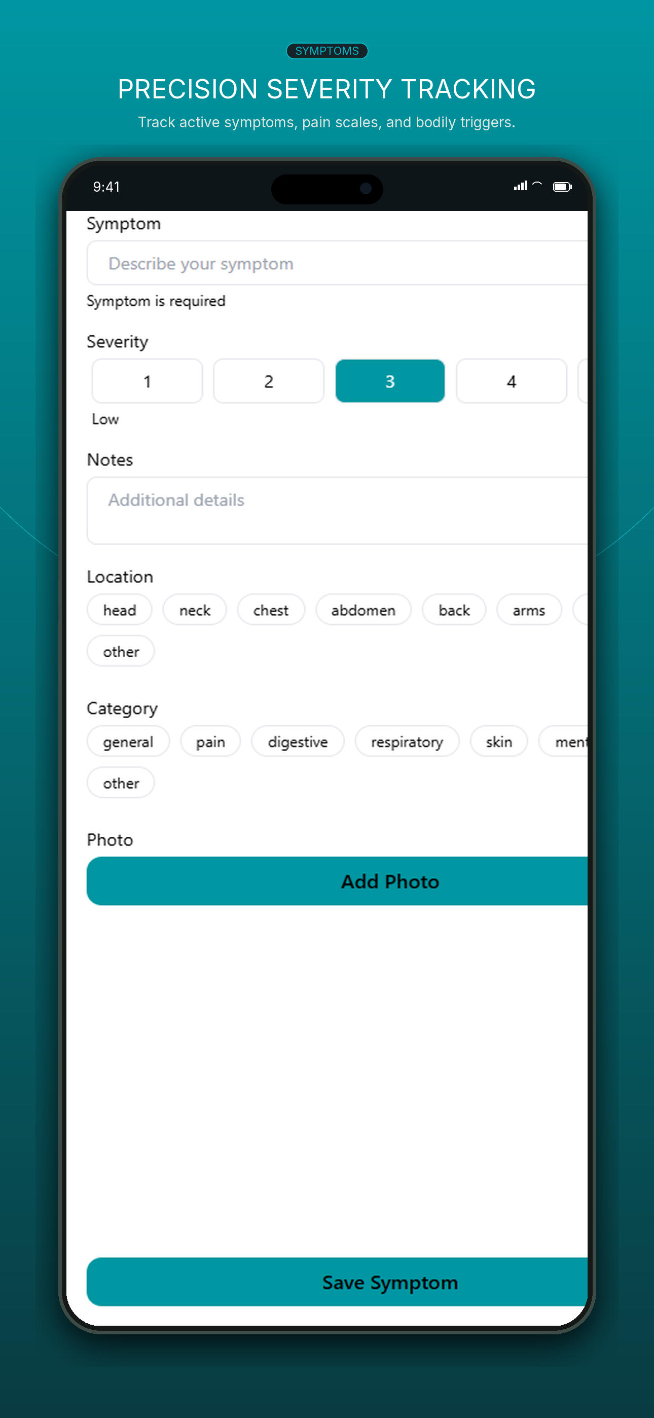 Symptom Tracking Interface
