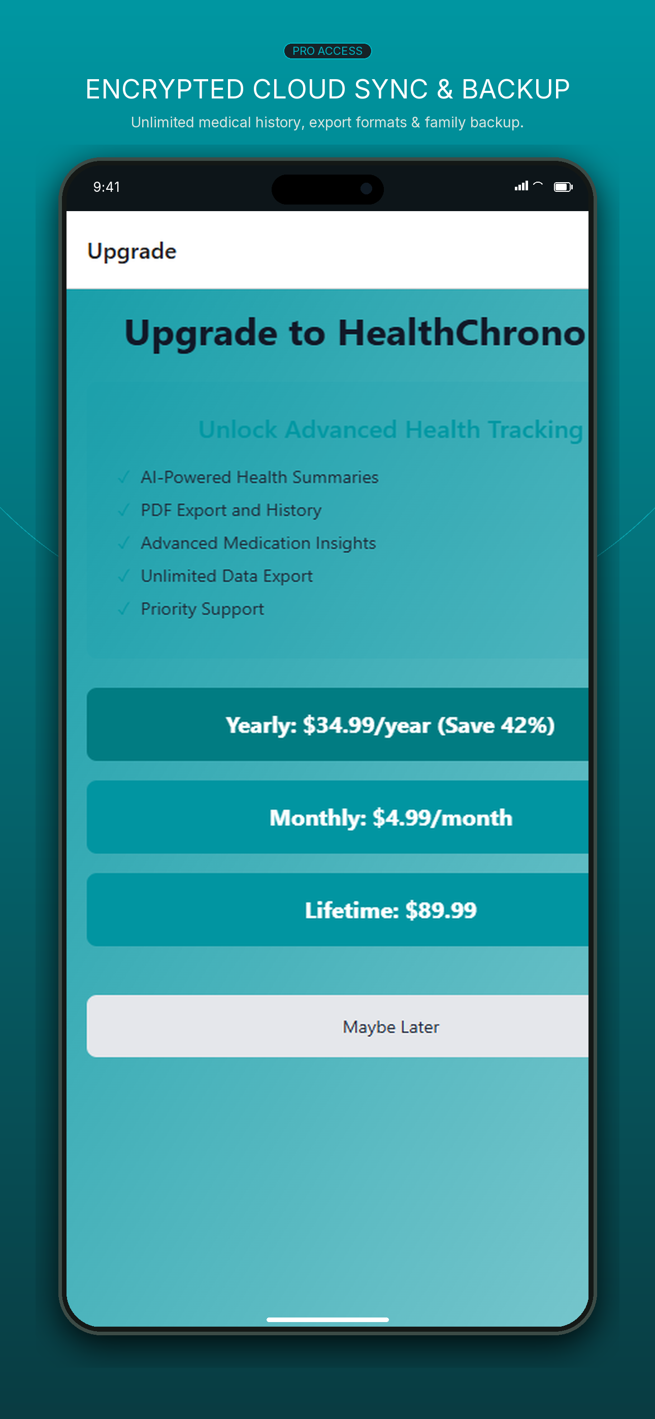 HealthChrono Pro Tier